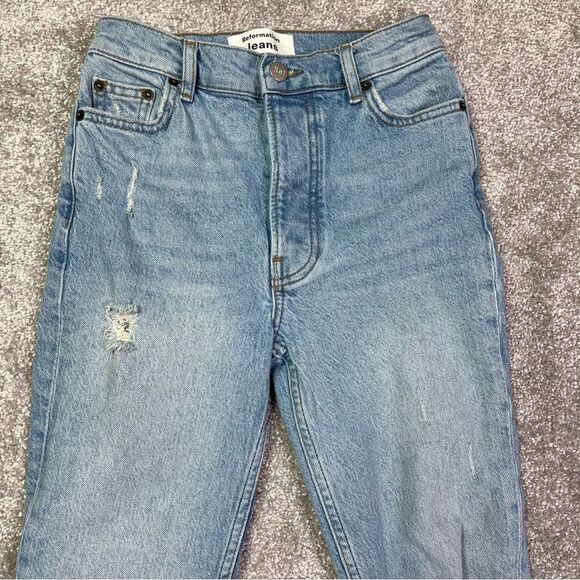 Reformation Serena Jeans Women’s 23 Blue High Rise Skinny Button Fly Ripped - Picture 2 of 15